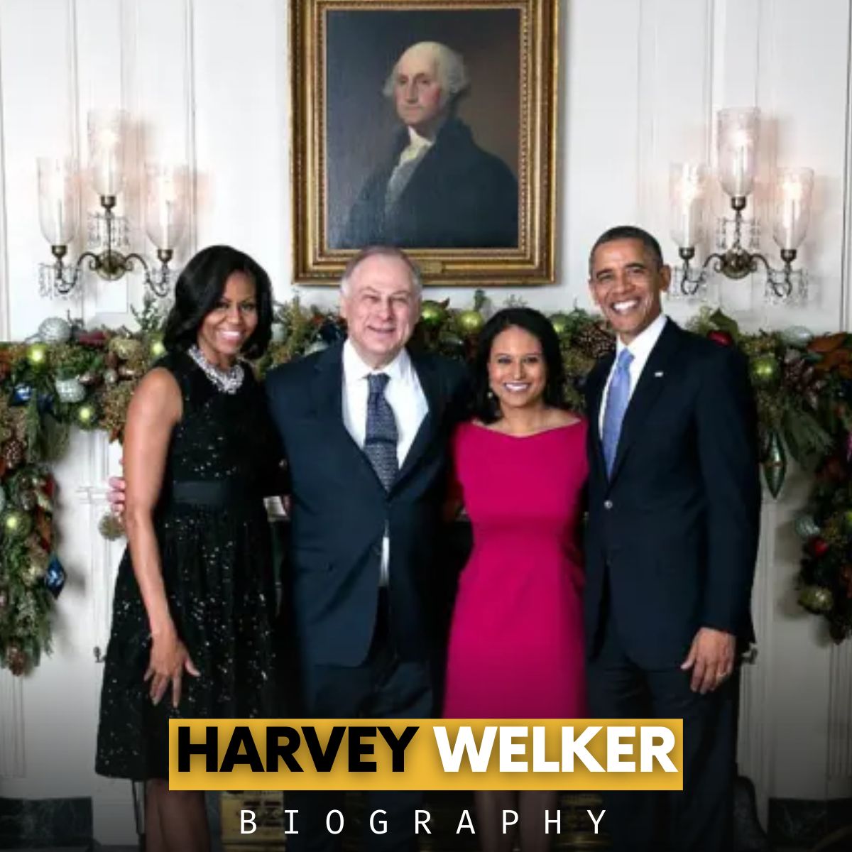 Picture of Harvey Welker with his family and former President Obama